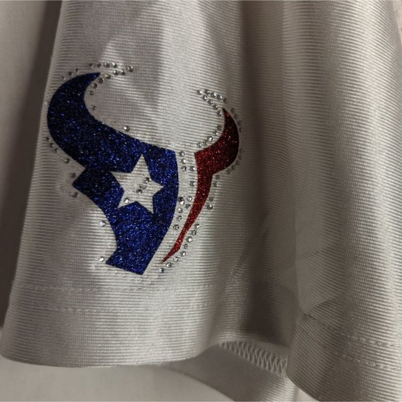 BAW Athletic Wear short sleeve TEXANS sequins Womens‎ Fan WATT 99 Jersey Top L - Picture 7 of 11